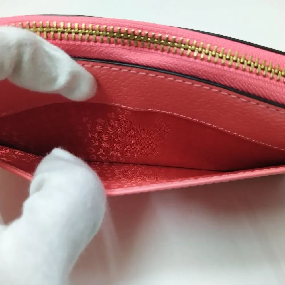 Kate Spade Pink Leather Zip Around Credit Card Wallet